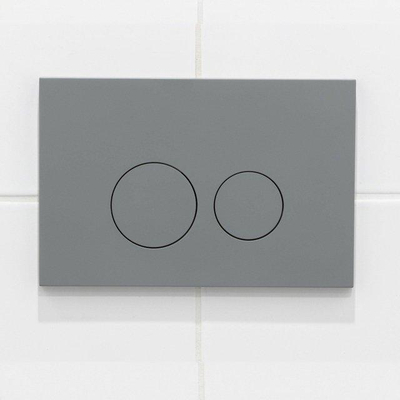 Adema Salina 2.0 Ensemble WC - 48.5x36x32cm - cuvette profonde - sans bride de rinçage - réservoir encastré QeramiQ - abattant softclose - déclipsable - abattant de WC - plaque de commande en plastique gris clair - boutons ronds - blanc