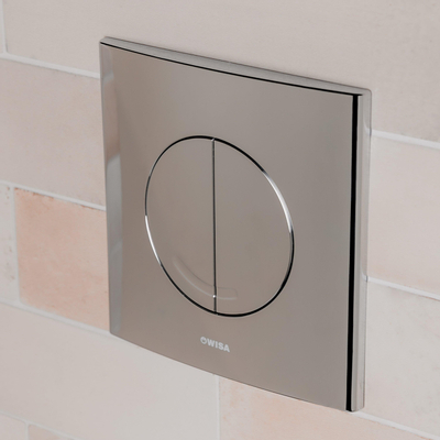 Wisa Argos Plaque de commande carrée en plastique 16x16cm double chasse DF chrome brillant