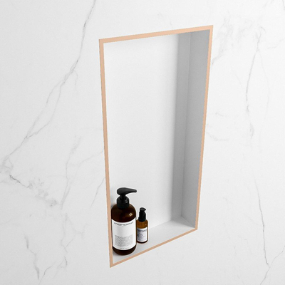 Mondiaz EASY Niche salle de bains - 59.5x8x29.5cm - à encastrer ou à monter - 1 compartiment - Rosee | Talc