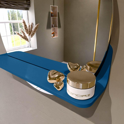 Mondiaz SPOT miroir – Ø 50 cm – avec tablette – Jeans (bleu)