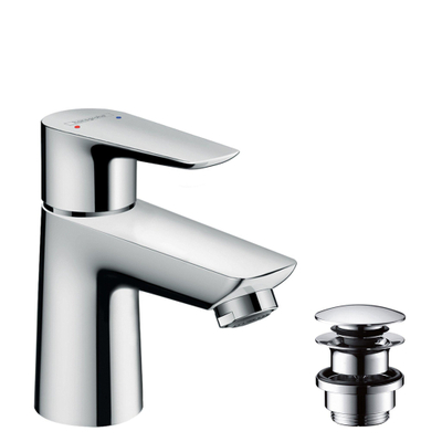 Hansgrohe Talis e 1 greeps wastafelkraan - 80 PushOpen plug - hoogglans chroom