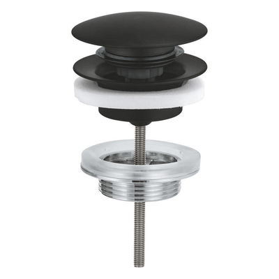Grohe Waste Set - diameter 63mm - push open - matte black (mat zwart)