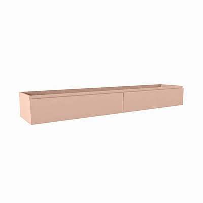 Mondiaz FOGE wastafelonderkast - 200x41x25cm - 2 lades - uitsparing links - softclose - Rosee