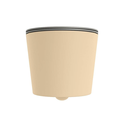 Mondiaz LAVIE hangtoilet – spoelrandloos – 36 x 53 cm – met softclose zitting – Sand (beige), zitting Smoke (lichtbruin)