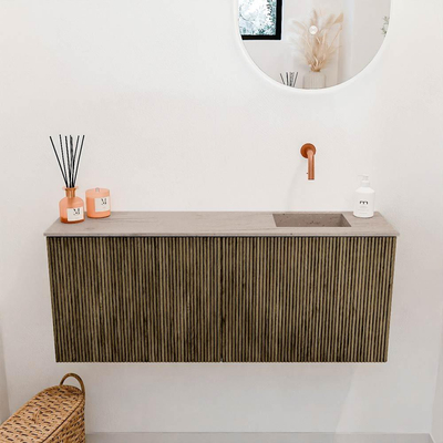 Mondiaz JOYA-DLUX 100cm toiletmeubel - kleur Dusk - Wastafel FAYE positie Rechts Zonder kraangat kleur Saba.