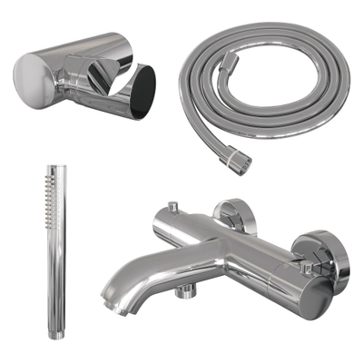 Robinet de baignoire Brauer Chrome Edition - ensemble de douche - douchette à main 1 fonction - corps lisse - chrome