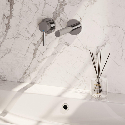 BRAUER Stripe Mitigeur lavabo encastré - bec droit et rosaces - modèle A2 - chrome