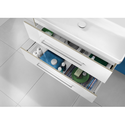 Villeroy & Boch Avento lavabo-meuble - 100x47cm - 2 trous de robinet avec trop-plein ceramic+ blanc