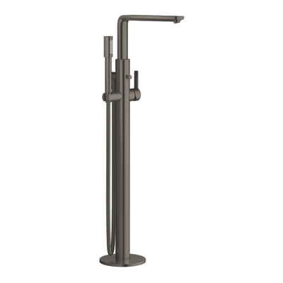 GROHE Lineare Pièce de garniture pour mitigeur de baignoire sur pied avec inverseur avec douchette sena et flexible de douche 125cm Brushed Hard graphite brossé (anthracite)