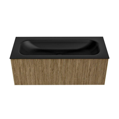 Mondiaz KURVE Ensemble meuble de salle de bains - 110x46x40cm - 1 tiroir - lavabo solid surface - centre - 1 trou de robinet - Dusk