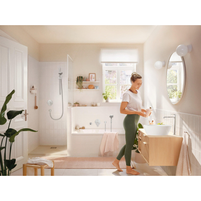 Hansgrohe Rebris s 1 greeps wastafelkraan - 240 - coolstart - voor waskommen - met trekwaste - hoogglans chroom