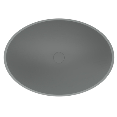 Arcqua Prince Vasque à poser - 49x34cm - ovale - cast marble - gris mat