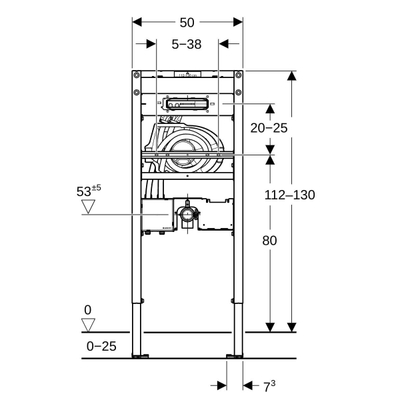 Geberit Duofix lavabo 112-130cm un mélangeur mural.