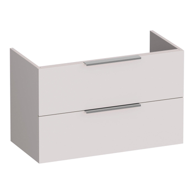 BRAUER Elevate meuble de salle de bains sous-lavabo peu profond 80 sans poignées rapportées 2 tiroirs softclose et 1 découpe pour siphon - sable mat