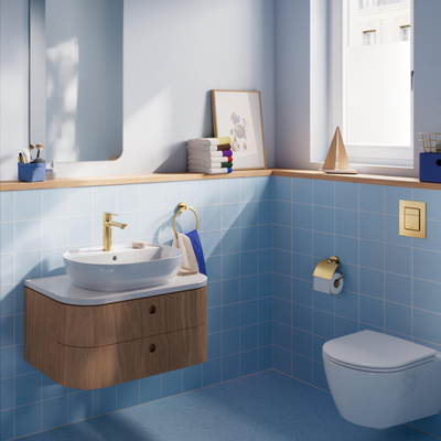 GROHE Lineare New wastafelkraan - s-size - met waste - geborsteld cool sunrise (goud)