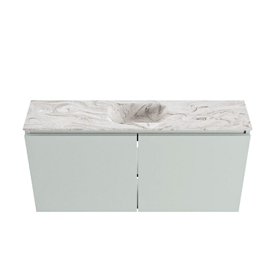 MONDIAZ TURE-DLUX 100cm toiletmeubel Greey. EDEN wastafel Glace positie midden. Zonder kraangat.