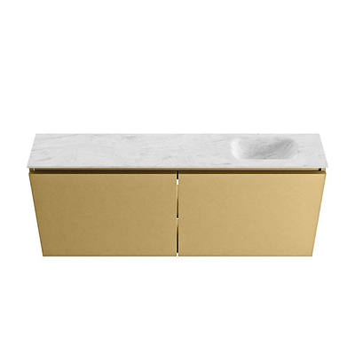 MONDIAZ TURE-DLUX meuble WC 120 cm Oro. EDEN vasque Opalo position droite. Sans trou de robinet.