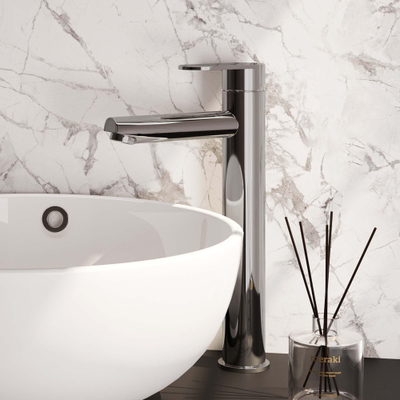 Brauer Chrome Edition wastafelkraan - model C - opbouw - hoog - voorsprong 15cm - chroom
