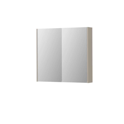 INK SPK2 armoire de toilette – 80 x 74 x 14 cm – 2 portes, portes-miroir double face – Gris cachemire mat