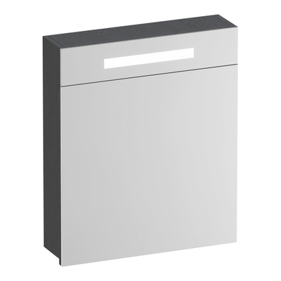 BRAUER Promise spiegelkast - 60x70x15cm -- met verlichting 1 linksdraaiende spiegeldeur Timber Grey