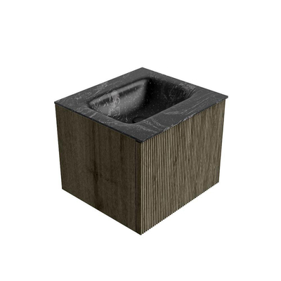 Mondiaz KURVE-DLUX Badkamermeubelset - 50x46x40cm - 1 lade - wastafel solid surface - midden - 1 kraangat - Shadow