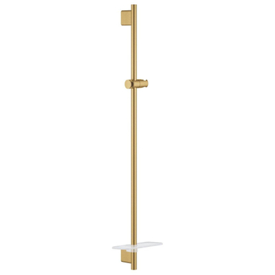 GROHE Grohtherm 1000 Smartactive Glijstangset - 90cm - met zeepschaal - thermostatische douchekraan - ronde handdouche - gladde slang - 125cm - geborsteld cool sunrise