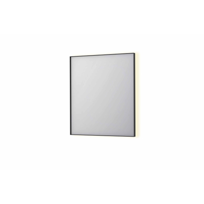 INK SP32 spiegel - 70x4x80cm rechthoek in stalen kader incl indir LED - verwarming - color changing - dimbaar en schakelaar - mat zwart