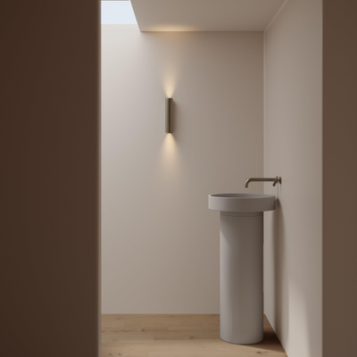 Ideavit Lumo Lavabo autoportant - 40x40x83 - Béton - Rond - anti-rayures - gris glace