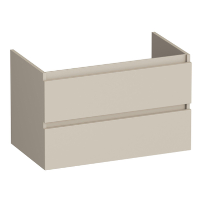 BRAUER Joy wastafelonderkast 80 2 softclose lades - greeploos - 1 sifon uitsparing - mat beige