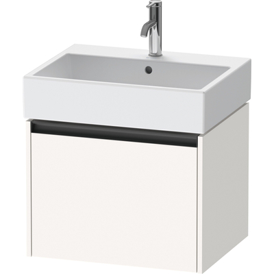 Duravit Ketho.2 Wastafelonderbouwkast - met 1 lade - 58.4x46x44cm - met greep antraciet - wit supermat