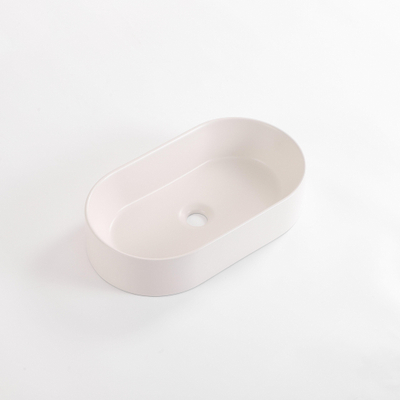 QeramiQ Dely Vasque - 52x30x11.5cm - ovale - ceramique - lin