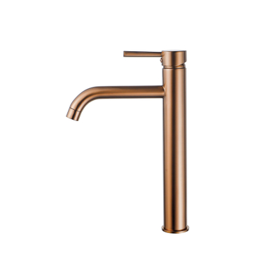 Fortifura Calvi Robinet de lavabo - 33,9 cm - surélevé - monotrou - cuivre brossé PVD (Cuivre)