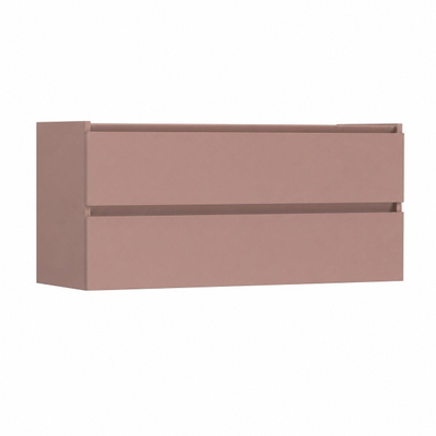 HR Badmeubelen wastafelkast - 2 laden - greeploos met greeplijst in kleur meubel - enkele sifonuitsparing - 120x55x45cm - strawberry