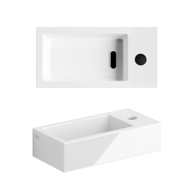 Clou Flush 3 lave-mains 36x18x9cm trou de robinet à droite Céramique Blanc
