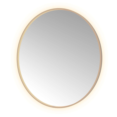 Hotbath &MORE Spiegel Round - diameter 120cm - direct en indirect LED - spiegelverwarming - dimbaar - met afstandsbediening - PVD - geborsteld koper