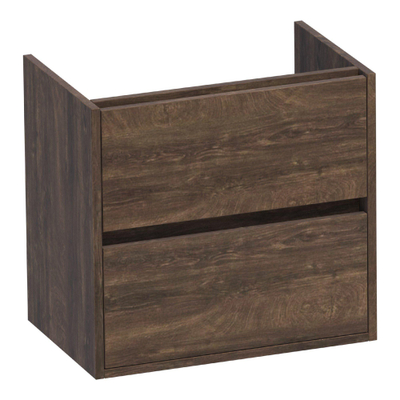 BRAUER Adore wastafelonderkast ondiep incl wastafel- 60x39x55cm - 2 softclose lades - greeploos - 1 sifon uitsparing - Grove showroommodel