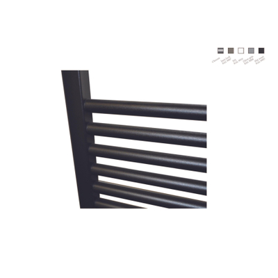 Sanicare Radiateur Design Électrique - 172x60 cm - 1127 Watt - bluetooth - thermostat chrome en bas à droite - noir