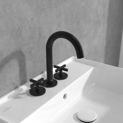 Villeroy & Boch Loop & Friends Robinet de lavabo à trois trous - noir mat