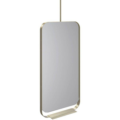 Thebalux miroir contour 50x70x15.2cm ovale avec étagère et tige télescopique or mat