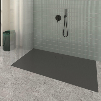 Villeroy & Boch Ecora douchebak - 170x90x3.5cm - afvoer lange zijde - anthracite (antraciet)