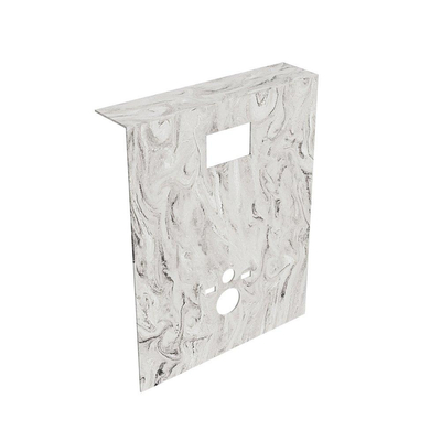MONDIAZ HOPE Toiletplaat Set - solid surface achterwand - 100x125cm - Planchet 100x23cm - voorgeboord - Glace