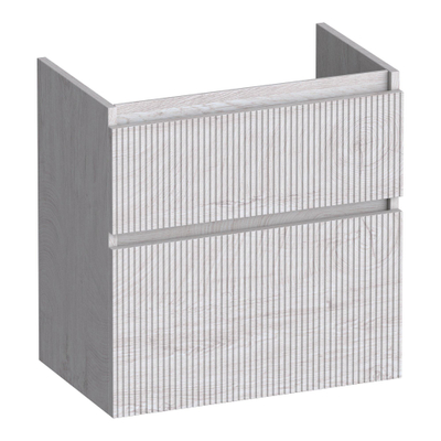 BRAUER Delight Wavy wastafelonderkast ondiep 60 2 softclose lades - greeploos - 1 sifon uitsparing - Forest Seashell