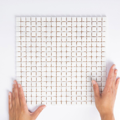 The Mosaic Factory Natural Stone mozaïektegel - 30.2x30.2cm - wand en vloertegel - Vierkant - Marmer Cararra Anticato Mat