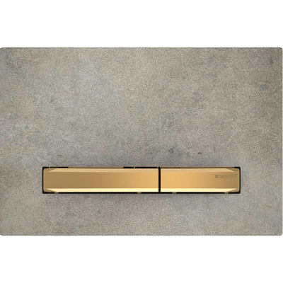 Geberit Sigma50 bedieningsplaat - 2-toets spoeling - vierkant - messing/betonlook - betonlook messing grijs
