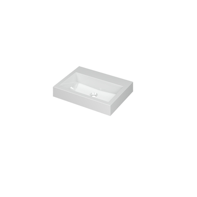 INK Momento wastafel - 60x45x9cm - 1 wasbak - 0 kraangaten - polystone wit glans