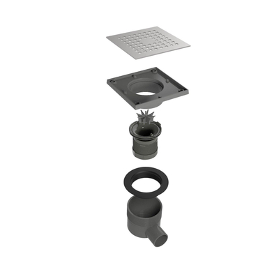 Easy Drain Aqua quattro siphon de sol ABS 15x15cm horizontal diamètre 5cm