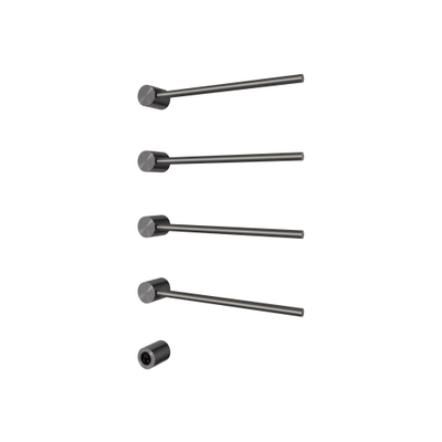 Hotbath &MORE Handdoekradiator - 50x76cm - rond - 4 stangen - horizontaal - met schakelaar - PVD - geborsteld gunmetal (antraciet)