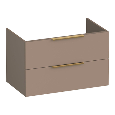 BRAUER Elevate wastafelonderkast 80 excl. opleggrepen 2 softclose lades en 1 sifon uitsparing - mat mokka