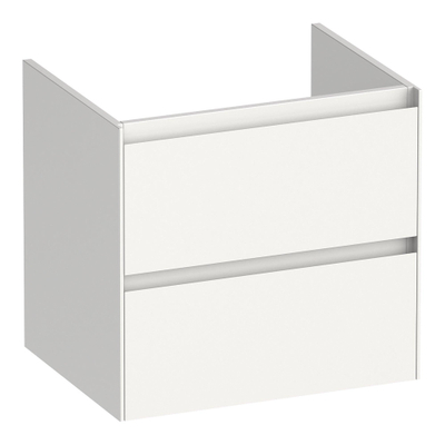 BRAUER Inspire wastafelonderkast 60 2 softclose lades - greeploos - 1 sifon uitsparing - hoogglans wit