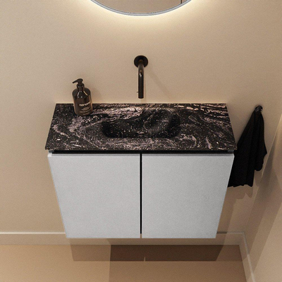 MONDIAZ TURE-DLUX Meuble WC 60cm Plata. EDEN lavabo Lava position centrale. Sans trou de robinet.